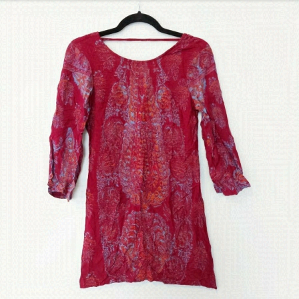 𝅺BILLABONG Burgundy Boho Paisley Dress